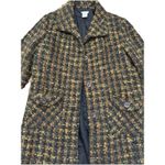 Vintage Austin Reed Women’s Plaid Wool Black Green Rust Trench Jacket Coat Sz 12 Photo 1