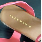 Alex Marie 8.5 Women's Coral Leather Slingback Low Heel Buckle Sandals  Photo 2
