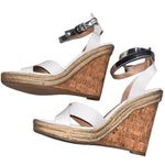 Charles David NEW Charles by White Wedge Espadrille Brit Sandals Photo 4