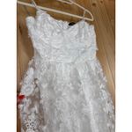 Lulus NWT  Quite Perfect White Floral Embroidered Strapless Midi Dress Bridal L Photo 3