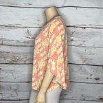 Ruby Rd. Woman Size 1X Pink & Yellow Printed Rhinestone Embellished Blouse Top Photo 1