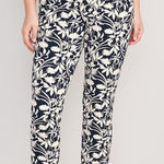 Old Navy  High Rise PIXIE Pants STRETCH Cotton FLORAL Women’s Size 14 Photo 0