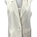 Joie  Women's White Sleeveless One Button Notch Colalr Blazer Vest Jacket Size 6 Photo 0