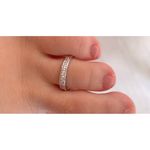 Boutique NEW White Gold Filled Adjustable Pinky Toe Midi Simulated Diamond‎ Channel Band Photo 1