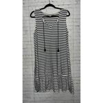 ✨Boden Arabella Navy Blue White Striped Nautical Ruffle Hem Jersey Dress SZ 10 Black Photo 1