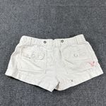 American Eagle Vintage Y2K Low Rise White Micro Shorts Sz 6 Mallcore Distressed Photo 1