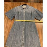 frame denim FRAME Seam Detail shoreline wash Short Sleeve Button Up Denim Mini Dress Blue XL Photo 8