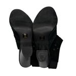 Franco Fortini  Women 11 Black Suede Perforated Peep Toe Heeled Booties Party Photo 6