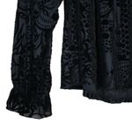 Free People  Womens S A Little Twist Off Shoulder Velvet Black Top Photo 6