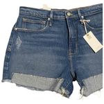 Good American GOOD 90s DENIM SHORTS FRAYED HEM HI RISE SOME STRETCH SZ 6/27 Photo 7