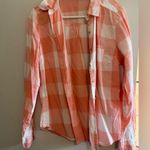 Maurice's  Peach and White Plaid Shirt Photo 0