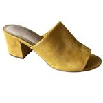 Kelly & Katie Borea 7.5 Women's Yellow Faux Suede Gold Mules Slip On 3” Heel Photo 8