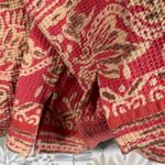 Coldwater Creek  Red Paisley Zip Jacket Cotton Boho Floral Textured Women's L Photo 4