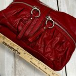 Relic  Cherry Red Y2K Faux Leather Hobo Quilted Pocket Silver Accent Shoulder Bag Photo 6