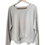 Pj Harlow IZZY Sweatshirt silver gray color with satin cuffs size medium Photo 1