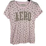 Aeropostale Classic Crew Pink with Dainty Flowers and Silver AERO Extra Large Photo 17