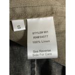 CAbi #901 Women's Black Waxed Linen Snap Moto Jacket Size Small Ruffled Collar Photo 8