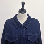 Good American Dark Wash 70s Icon Belted Cropped Denim Jacket 4 XL New Photo 1