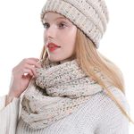 Womens Scarf Beanie Hat Set Thick Winter Infinity Scarf Knit Scarfs for Women Photo 0