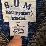 Vintage 90s B.U.M. Equipment Denim Jean Jacket pockets logo hem Fall streetwear Blue Size L Photo 0