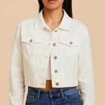 Philosophy White Cropped Off-White Jean Jacket Size Small *Retail $98* Photo 0