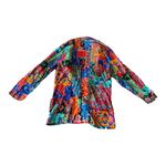 NY Invasion womens medium blazer abstract bright 80s cool unique funky Blue Photo 1