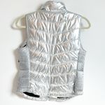 City Streets NWT  Silver Puffer Vest Full Zip Metallic Women’s Small Pockets Photo 1