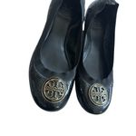 Tory Burch  Black Patent Leather Logo Ballet Flats Size 8 Photo 1