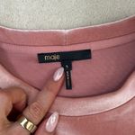 Maje Pink Torina Velvet Velour Long Sleeve Crew Neck Sweatshirt Size Large Photo 8