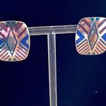 Laurel Burch Quintessence Geomtric post pierced earrings Silver Photo 1