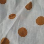 Monteau White and Burnt Irange Polka Dot Jumpsuit Size XS linen Mix Super Cute Photo 2