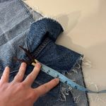 J.Crew Dark Wash Raw Hem Fold Over High Rise Denim Shorts Size 33 Photo 10