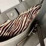 Dana Buchman Elegant Grey Danny Shopper Tote Bag ā Faux Leather ā Zebra Interior ā NWT! Photo 2