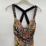 Mori Lee  Formal Gown Maxi Animal Print Plunging Neckline Sleeveless Size 4 Photo 3