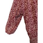 Ulla Johnson  Samira‎ Drop Waist Size 2 Silk Bordeaux Red Floral Sheer Smocked Photo 5