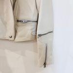 Coach  leather biker jacket in cream/ off-white NWOT Photo 4