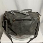 Source Unknown Gray Faux Leather Shoulder Bag Large Tote Satchel Crossbody Zip Pockets Photo 3