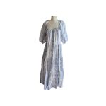 ZARA ✨ Bloggers Favorite Printed & Embroidered blue white maxi Sz Medium dress✨ Photo 7