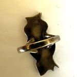 Vintage Zuni Sterling Silver Inlay Stone Owl Ring Photo 6