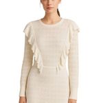 ZARA  - Lace Overlay Romantic Ruffle Mini Dress Sz L Photo 0