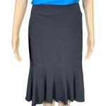 T Tahari Womens Midi Skirt Bramble Ruffle Hem Tulle Trim Career Black Size 4 Photo 1