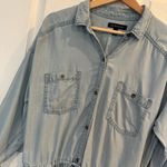 Banana Republic Tencel Denim Shirt Dress Light Wash Drawstring Small Photo 3