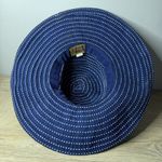 Scala  Collezione Blue Polka Dot Wide Brim Sun Hat Ribbon Bow Floppy Beach Cap OS Photo 7