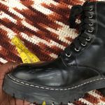 Classic Y2K Style Goth Grunge Biker Black combat lace up ankle leather boots booties subversive gorpcore emo Photo 5