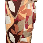 Dress Forum  Skirt Womens‎ Small Red Brown Geometric Print True Wrap Midi Artsy Photo 0