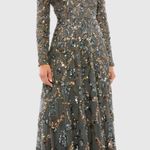 Mac Duggal NWT 5496 Embellished Illusion High Neck Long Sleeve A Line Gown Sz 16 Photo 0