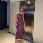 House Of CB HOUSE OF CB 'Sahara' Merlot Vegan Leather Maxi Dress NWT size XS Photo 4