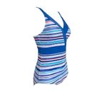 Talbots Cabana Life women's size small multi color striped v-neck one piece swimsuit Photo 2