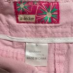 La Decker Pink Denim Floral Embroidered Cargo Skirt Size Small Vintage Y2K Photo 2