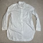 Athleta Women's  Medium Long & Lean Passage Button Shirt White Long Sleeve Photo 0